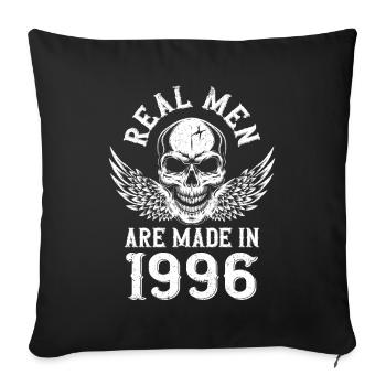 Anniversaire 1996 De vrais hommes naissent en 1996 - Housse de coussin décorative 45 x 45 cm - noir - Devant