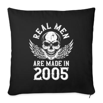 Birthday 2005 Real men were born in 2005 - Sofa pillowcase 17,3'' x 17,3'' (45 x 45 cm) - black - Front