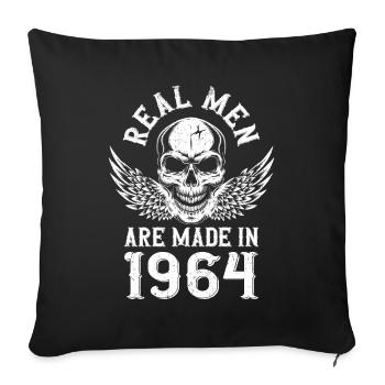 Anniversaire 1964 De vrais hommes sont nés en 1964 - Housse de coussin décorative 45 x 45 cm - noir - Devant