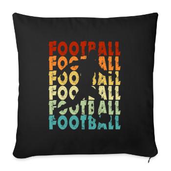 Fußballspieler Geschenk Vintage Fußball Fan - Sofakissenbezug 45 x 45 cm - Schwarz - Vorne