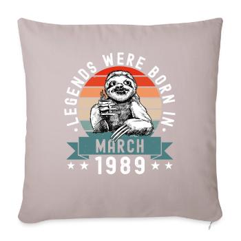 Legends Were Born In March 1989 Sloth Sloth - Sofa pillowcase 17,3'' x 17,3'' (45 x 45 cm) - light taupe - Front