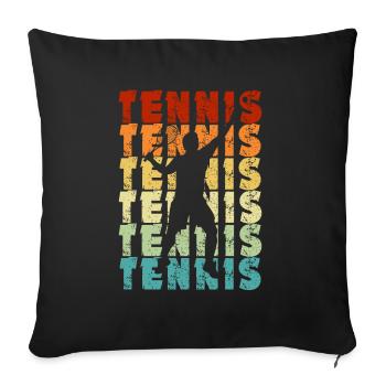 Tennis - Tennis player -Vintage - Tennis fan - Sofa pillowcase 17,3'' x 17,3'' (45 x 45 cm) - black - Front