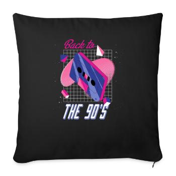 Retro 90s Back To The 90's - Sofa pillowcase 17,3'' x 17,3'' (45 x 45 cm) - black - Front