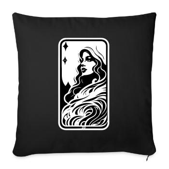 La femme et les étoiles - Housse de coussin décorative 45 x 45 cm - noir - Devant