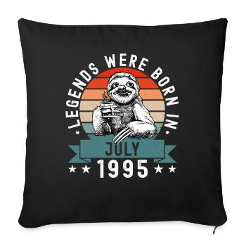 Les légendes sont nées en juillet 1995 Paresseux paresseux - Housse de coussin décorative 45 x 45 cm - noir - Devant
