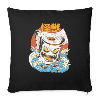 Papier toilette géant Sunset japonais - Housse de coussin décorative 45 x 45 cm - noir - Devant
