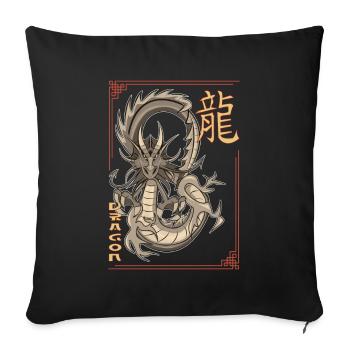 dragon Drago wyvern dragon Japan gift - Sofa pillowcase 17,3'' x 17,3'' (45 x 45 cm) - black - Front