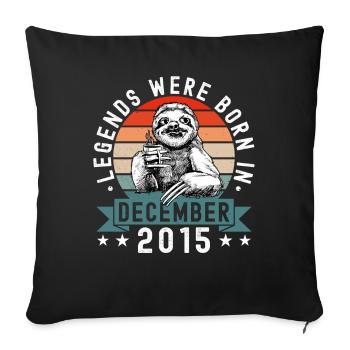 Les légendes sont nées en décembre 2015 Paresseux paresseux - Housse de coussin décorative 45 x 45 cm - noir - Devant