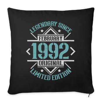 Légendaire depuis Février 1992 édition limitée - Housse de coussin décorative 45 x 45 cm - noir - Devant