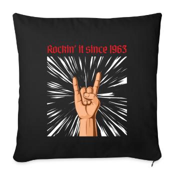 Rockin it depuis 1963 Heavy Metal Birthday Greetings - Housse de coussin décorative 45 x 45 cm - noir - Devant