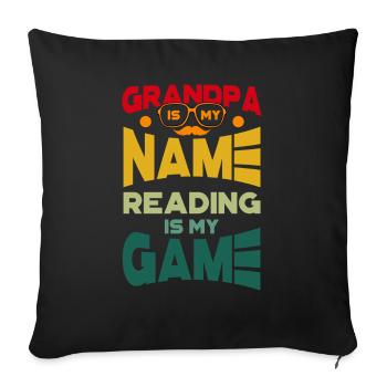Grand-père est mon nom La lecture est mon jeu - Housse de coussin décorative 45 x 45 cm - noir - Devant