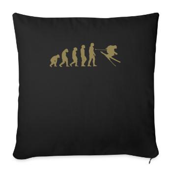 Ski Evolution Tshirt - Sofa pillowcase 17,3'' x 17,3'' (45 x 45 cm) - black - Front