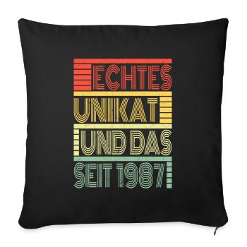 Echtes Unikat Seit 1987 Geboren 1987 Geburtstag - Sofakissenbezug 45 x 45 cm - Schwarz - Vorne