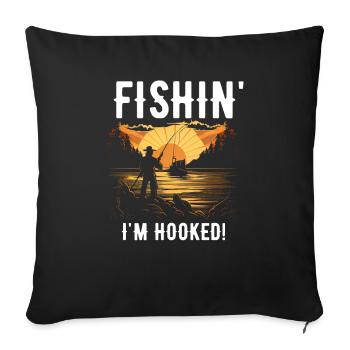 Pêcheur pêcheur pêcheur - Housse de coussin décorative 45 x 45 cm - noir - Devant