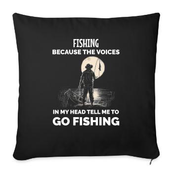 Retro Fishing Funny - Sofa pillowcase 17,3'' x 17,3'' (45 x 45 cm) - black - Front