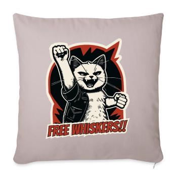 Kitty 's rage of a cat and the machine - Sofa pillowcase 17,3'' x 17,3'' (45 x 45 cm) - light taupe - Front