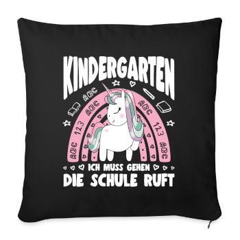 Bye Kita Abgänger 2026 Mädchen Kita Abschied - Sofakissenbezug 45 x 45 cm - Schwarz - Vorne