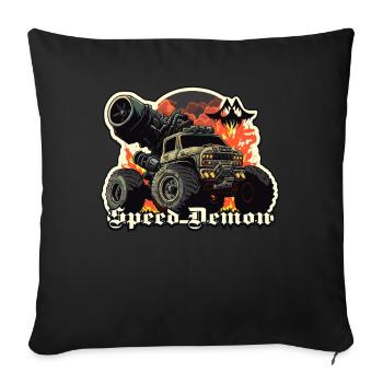 Speed Demon Monster Truck - Sofa pillowcase 17,3'' x 17,3'' (45 x 45 cm) - black - Front