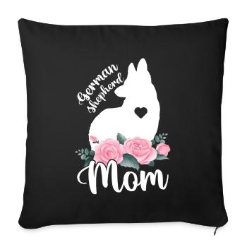 Maman berger allemand - Housse de coussin décorative 45 x 45 cm - noir - Devant