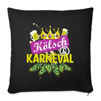 Kölsch and Carnival | Beer King Beer Queen Peacock - Sofa pillowcase 17,3'' x 17,3'' (45 x 45 cm) - black - Front