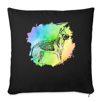 German Shepherd - Sofa pillowcase 17,3'' x 17,3'' (45 x 45 cm) - black - Front