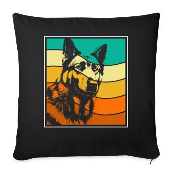 German Shepherd - Sofa pillowcase 17,3'' x 17,3'' (45 x 45 cm) - black - Front