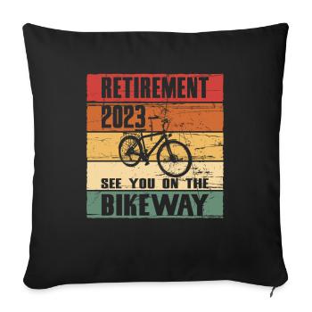 Pension Pension Pension 2023 Retraité Cyclisme Vintage - Housse de coussin décorative 45 x 45 cm - noir - Devant