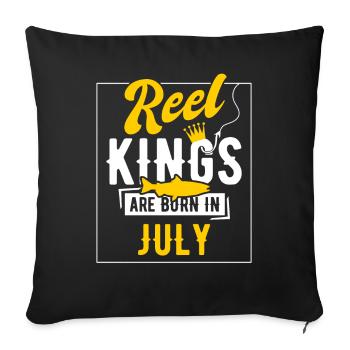 Les rois de l’anniversaire de la pêche sont nés en juillet - Housse de coussin décorative 45 x 45 cm - noir - Devant