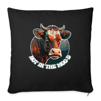 Not In The Mood - The Grumpy Farm Cow - Sofa pillowcase 17,3'' x 17,3'' (45 x 45 cm) - black - Front