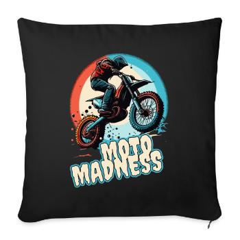 Crazy Madness Motocross - Housse de coussin décorative 45 x 45 cm - noir - Devant