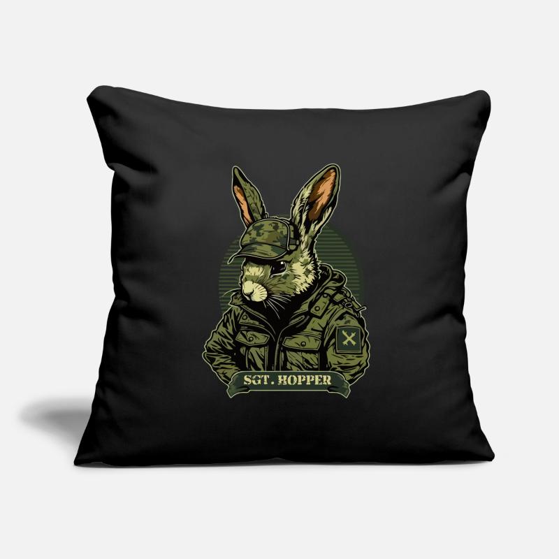 Rabbit military forest defense commandos Sofa pillowcase 17,3'' x 17,3'' (45 x 45 cm)