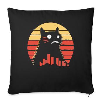 giant monster cat - Sofa pillowcase 17,3'' x 17,3'' (45 x 45 cm) - black - Front
