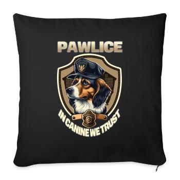Pawlice dans Canine We Trust - Chien policier - Housse de coussin décorative 45 x 45 cm - noir - Devant