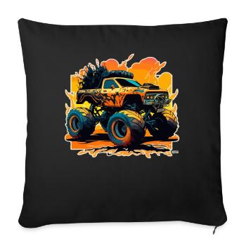 Monster Truck Madness - Sofa pillowcase 17,3'' x 17,3'' (45 x 45 cm) - black - Front