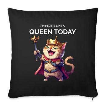 Cat Dad Cartoon Cat Rire - Housse de coussin décorative 45 x 45 cm - noir - Devant