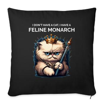 Dame aux chats - Housse de coussin décorative 45 x 45 cm - noir - Devant