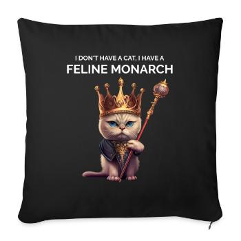 Passionné de chat - Housse de coussin décorative 45 x 45 cm - noir - Devant