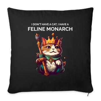 Feline Monarch Cute Cat Lover - Sofa pillowcase 17,3'' x 17,3'' (45 x 45 cm) - black - Front