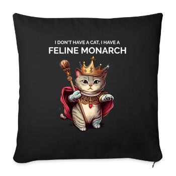 Cat Owner Funny Saying Cat Mom - Sofa pillowcase 17,3'' x 17,3'' (45 x 45 cm) - black - Front