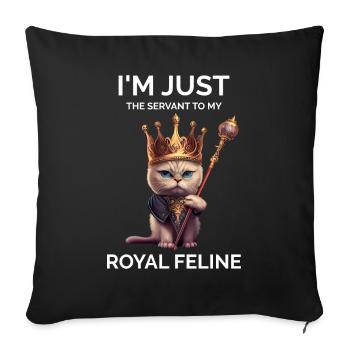 Sarcastic Cat Saying - Sofa pillowcase 17,3'' x 17,3'' (45 x 45 cm) - black - Front
