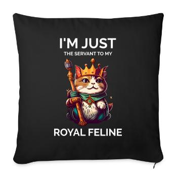 I'm Just The Servant Cute Cat Lover - Sofa pillowcase 17,3'' x 17,3'' (45 x 45 cm) - black - Front