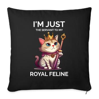 I'm Just The Servant Royal Cat Kawaii Kitten - Sofa pillowcase 17,3'' x 17,3'' (45 x 45 cm) - black - Front