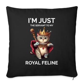 I'm Just The Servant Royal Kawaii Kitten Cat - Sofa pillowcase 17,3'' x 17,3'' (45 x 45 cm) - black - Front