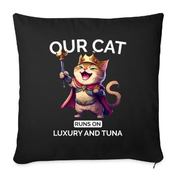 Cat Mom Dad Cartoon Cat Laughing - Sofa pillowcase 17,3'' x 17,3'' (45 x 45 cm) - black - Front