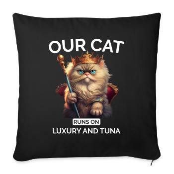 Cat Mom Dad Queen Cat Lover - Sofa pillowcase 17,3'' x 17,3'' (45 x 45 cm) - black - Front