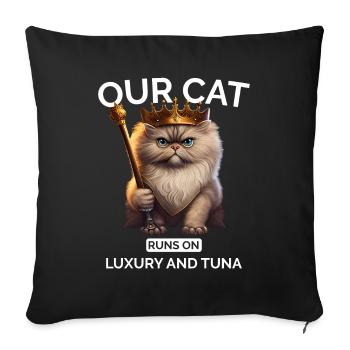 Cat Mom Dad Persian Cat Queen - Sofa pillowcase 17,3'' x 17,3'' (45 x 45 cm) - black - Front