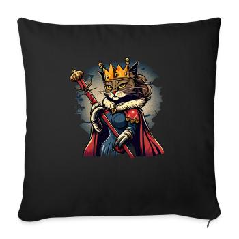 Cartoon Queen Cat - Sofa pillowcase 17,3'' x 17,3'' (45 x 45 cm) - black - Front