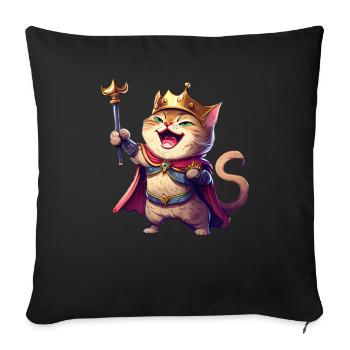 Cartoon Cat Laughing - Sofa pillowcase 17,3'' x 17,3'' (45 x 45 cm) - black - Front