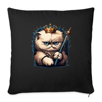 Cartoon Cat Queen - Sofa pillowcase 17,3'' x 17,3'' (45 x 45 cm) - black - Front