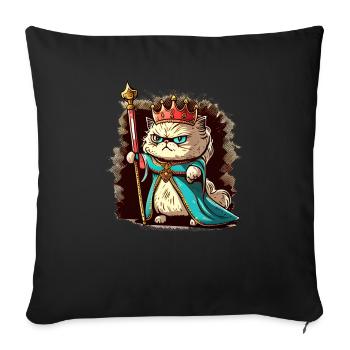 Cut Royal Cat - Sofa pillowcase 17,3'' x 17,3'' (45 x 45 cm) - black - Front